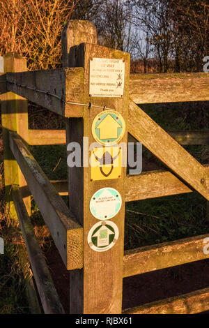 Wanderweg Schilder, Viking, Waddington Stockfoto