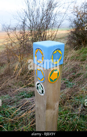 Wanderweg Schilder, Viking, Waddington Stockfoto