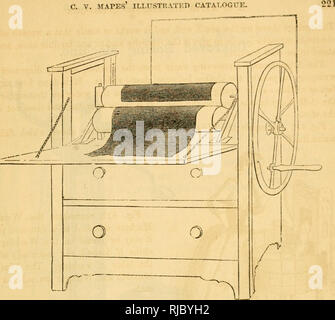 . Karl V. Mapes'. Landwirtschaftliche Maschinen. Abb. 414. Patent Portable Mangle. Bee-Hives.. Bitte beachten Sie, dass diese Bilder sind von der gescannten Seite Bilder, die digital für die Lesbarkeit verbessert haben mögen - Färbung und Aussehen dieser Abbildungen können nicht perfekt dem Original ähneln. extrahiert. Mapes, Charles Victor, 1836-1916. [Aus dem alten Katalog]. New York, M'Crea&amp; Miller Stockfoto