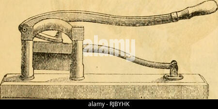 . Karl V. Mapes'. Landwirtschaftliche Maschinen. Abb. 406. Tabak Cutter.. Bitte beachten Sie, dass diese Bilder sind von der gescannten Seite Bilder, die digital für die Lesbarkeit verbessert haben mögen - Färbung und Aussehen dieser Abbildungen können nicht perfekt dem Original ähneln. extrahiert. Mapes, Charles Victor, 1836-1916. [Aus dem alten Katalog]. New York, M'Crea&amp; Miller Stockfoto