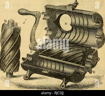 . Karl V. Mapes'. Landwirtschaftliche Maschinen. Abb. 236. Hale Meat Cutter und Stufler, öffnen. Bitte beachten Sie, dass diese Bilder sind von der gescannten Seite Bilder, die digital für die Lesbarkeit verbessert haben mögen - Färbung und Aussehen dieser Abbildungen können nicht perfekt dem Original ähneln. extrahiert. Mapes, Charles Victor, 1836-1916. [Aus dem alten Katalog]. New York, M'Crea&amp; Miller Stockfoto