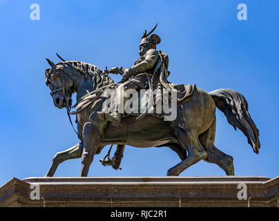 Ban Josip Jelacic Denkmal auf dem zentralen Platz in Zagreb, Kroatien. Stockfoto