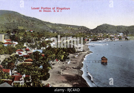 Unterer Teil von Kingstown, St. Vincent und den Grenadinen Stockfoto