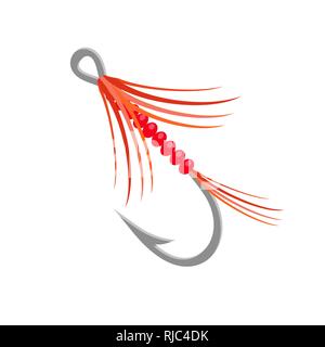 Stahl Angeln Haken Stock Vektor