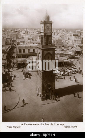 Casablanca, Marokko - Tour de l'Horloge (Uhrenturm) Stockfoto