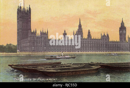 Blick auf die Houses of Parliament auf der anderen Seite der Themse Stockfoto