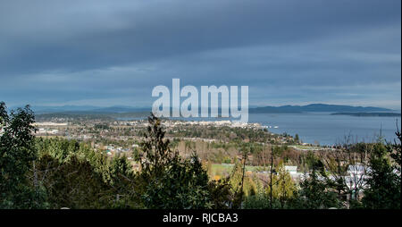 Luftaufnahme von Sidney Am Meer, Vancouver Island, British Columbia, Kanada Stockfoto