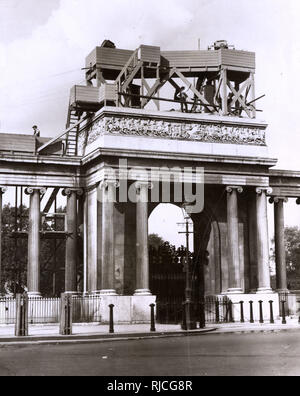 WW1 – Hyde Park Corner – zur Montage von Suchscheinwerfern umgebaut Stockfoto