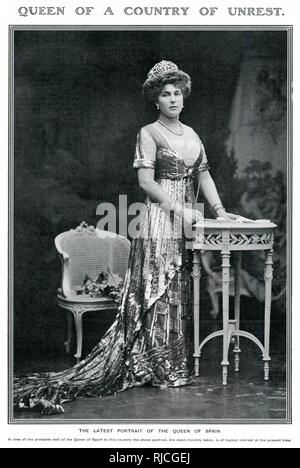 Victoria Eugenie von Battenberg, Königin von Spanien 1909 Stockfoto