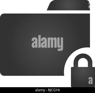 Ordnersymbol mit Schlosssymbol in trendigen Flat Style auf weißem Hintergrund geschützt, für Ihre Web site Design, App, Logo, UI. Vector Illustration Stock Vektor