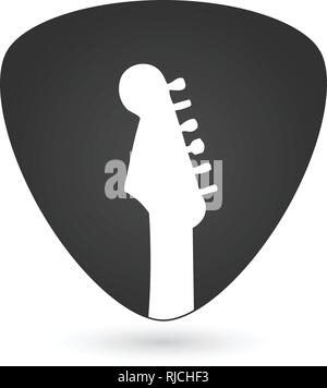 Guitar Pick, flache Bauform, Vektor, Abbildung auf weißem Hintergrund Stock Vektor