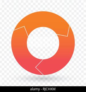 Vektor Kreisdiagramm Vorlage für Diagramme, Schaubilder, Diagramme. Business Circle Infografik Konzept mit 3 Optionen, Teile, Schritte, Verfahren Stock Vektor
