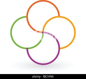 Vektor Kreis Pfeile Infografik, Diagramm, Grafik, Präsentation Chart. Existenzgründung Konzept mit 4 Optionen, Teile, Schritte, Prozesse. Tem Stock Vektor