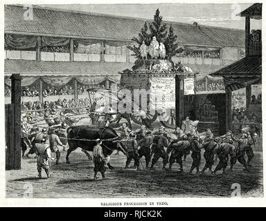 Religiöse Prozession in Tokio, Japan Stockfoto