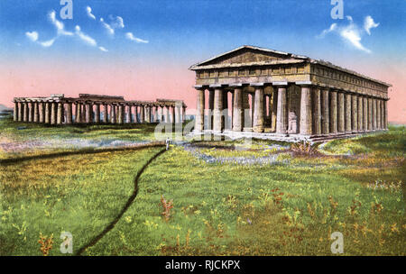 Tempel des Neptun und Basilika, Pesto (Paestum), Italien Stockfoto