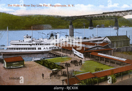 Hudson River Pier, Poughkeepsie, Bundesstaat New York, USA Stockfoto