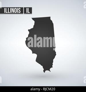 Karte des US-Bundesstaates Illinois. Vector Illustration Stock Vektor