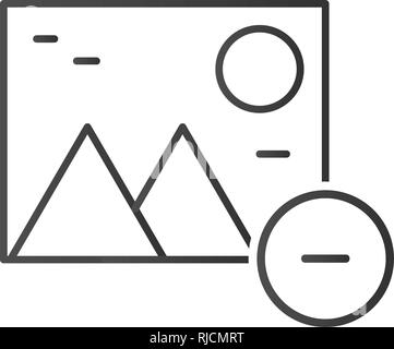 Zeile löschen oder Symbol Foto, Vector Illustration auf weißem Hintergrund entfernen. Stock Vektor