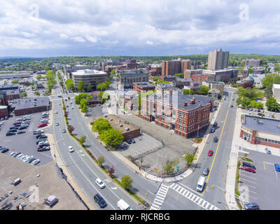 Cheverus Schule Luftbild auf Centre Street in der Innenstadt von Malden, Massachusetts, USA. Stockfoto