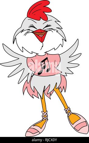 Cartoon ballerina Huhn auf der Bühne Vector Illustration Stock Vektor