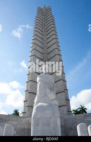 Plaza de la Revolución Revolution in Havanna Kuba, Memorial an Marti jose, Stockfoto