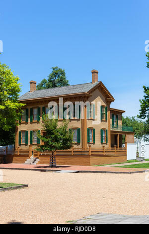 SPRINGFIELD, IL - Juli 11, 2018 - Lincoln Home National Historic Site (U.S. National Park Service) Stockfoto