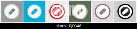 Drogen Icon Set, Vektorgrafiken in 6 Optionen für Web Design und mobile Anwendungen Stock Vektor