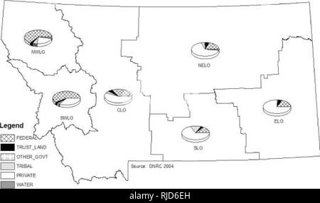 . Final Real Estate Management programmatisch: Environmental Impact Statement und Anhang. Wald Reserven; Protokollierung, Logging; Umweltverträglichkeitsprüfungen; Ernte. MapExhil3it3-Z Land Ovunership Beziehungen von Land Office Land im Eigentum von Land Offtce. Bitte beachten Sie, dass diese Bilder sind von der gescannten Seite Bilder, die digital für die Lesbarkeit verbessert haben mögen - Färbung und Aussehen dieser Abbildungen können nicht perfekt dem Original ähneln. extrahiert. Montana. Abt. für Natürliche Ressourcen und Umweltschutz. Helena, Mont: Montana Abt. der natürlichen Ressourcen Stockfoto