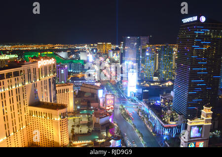 Las Vegas, Nevada, USA - Januar 23, 2016: Las Vegas Strip Blick vom Eiffelturm Paris Las Vegas Stockfoto