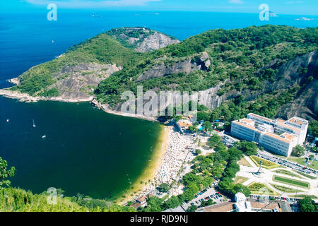 Nachbarschaft von urca in Rio de Janeiro von der Spitze des Hügels von urca gesehen Stockfoto