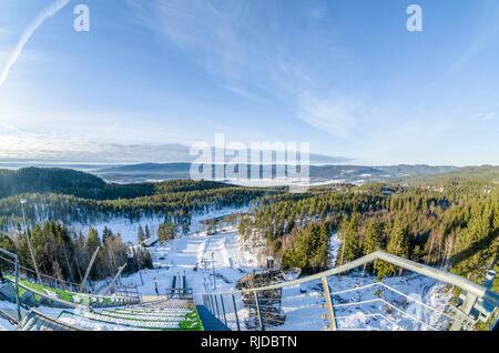Oslo ist von riesigen natürlichen Erholungsgebiet umgeben, für frei zugängliche und perfekt für alle Arten von Winter freshair Aktivität, z.b. Skispringen. Auf ph Stockfoto