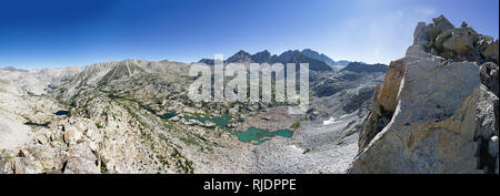 Panorama der Dusy Becken im Kings Canyon National Park von der Südwestseite Stockfoto