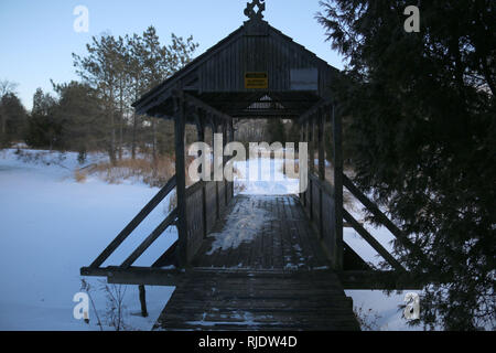 Lake Ontario und Nuwatin Naturschutzgebiet im Griff des Winters Stockfoto