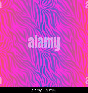 Rosa Neon bunt strukturierten Hintergrund. Zusammenfassung nahtlose Muster. Zebra Tier Haut Stock Vektor
