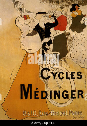 Plakat für Zyklen Medinger. Stockfoto