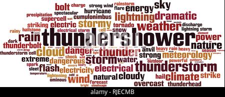 Wort Wolke thundershower Konzept. Vector Illustration Stock Vektor