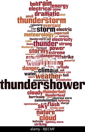 Wort Wolke thundershower Konzept. Vector Illustration Stock Vektor