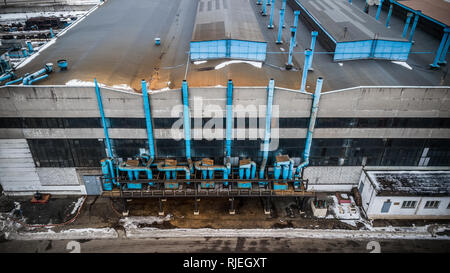 Industrieunternehmen Luftbild von oben Stockfoto