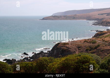 Blick von Rosetta Kopf über Petrel Cove, Victor Harbor, South Australia Stockfoto