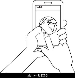 Technologie smartphone Cartoon Stock Vektor