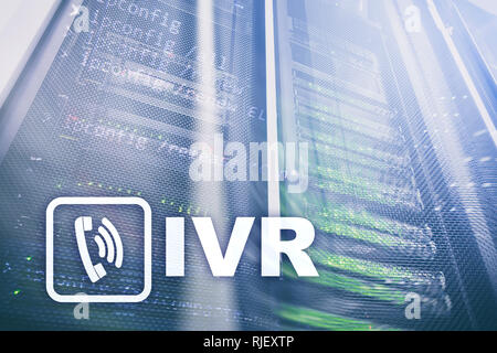 IVR Interactive Voice Response Kommunikationskonzept. Server Data Center. Stockfoto