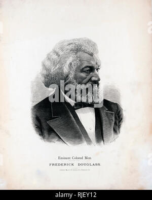 Berühmte afroamerikanische Männer können. 1884 Frederick Douglass portrait Stockfoto