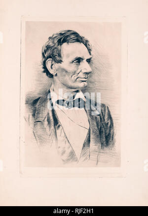 Abraham Lincoln, Büste, Hochformat, ohne Bart, rechts nach Ca. 1900-1920 Stockfoto