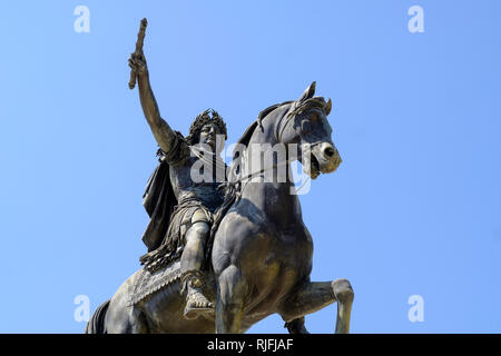 Montpellier (Frankreich): Reiterstandbild von Louis XII entlang der "Promenade du Peyrou *** Local Caption *** Stockfoto