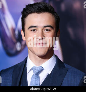 WESTWOOD, Los Angeles, CA, USA - 05. Februar: Schauspieler Keean Johnson kommt an der Los Angeles Premiere von Twentieth Century Fox's': Battle Angel Alita' im Regency Dorf Theater am 5. Februar 2019 in Westwood, Los Angeles, Kalifornien, USA. (Foto von Xavier Collin/Image Press Agency) Stockfoto
