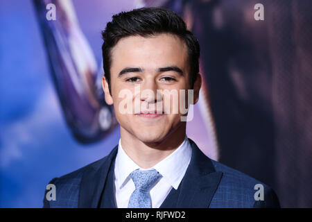 WESTWOOD, Los Angeles, CA, USA - 05. Februar: Schauspieler Keean Johnson kommt an der Los Angeles Premiere von Twentieth Century Fox's': Battle Angel Alita' im Regency Dorf Theater am 5. Februar 2019 in Westwood, Los Angeles, Kalifornien, USA. (Foto von Xavier Collin/Image Press Agency) Stockfoto