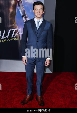 WESTWOOD, Los Angeles, CA, USA - 05. Februar: Schauspieler Keean Johnson kommt an der Los Angeles Premiere von Twentieth Century Fox's': Battle Angel Alita' im Regency Dorf Theater am 5. Februar 2019 in Westwood, Los Angeles, Kalifornien, USA. (Foto von Xavier Collin/Image Press Agency) Stockfoto