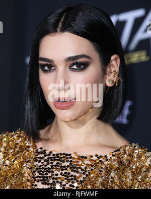 Westwood, der Vereinigten Staaten von Amerika. 05 Feb, 2019. WESTWOOD, Los Angeles, CA, USA - 05. Februar: Sänger Dua Lipa kommt an der Los Angeles Premiere von Twentieth Century Fox's': Battle Angel Alita' im Regency Dorf Theater am 5. Februar 2019 in Westwood, Los Angeles, Kalifornien, USA. (Foto von Xavier Collin/Image Press Agency) Quelle: Bild Presse Agentur/Alamy leben Nachrichten Stockfoto