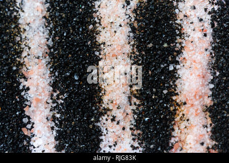 2-in-1-bunten sand Muster. Marmor im Hintergrund. Schwarze und weiße Pulver Textur. Stockfoto