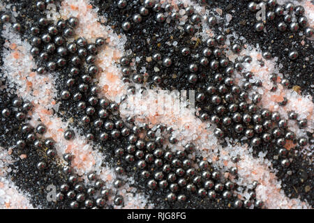 2-in-1-bunten sand Muster. Marmor im Hintergrund. Schwarz und Silber Textur. Stockfoto